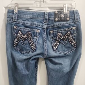 Miss Me Signature Boot Cut Jeans Size 28 Rhinestone Sequin Cowgirl​